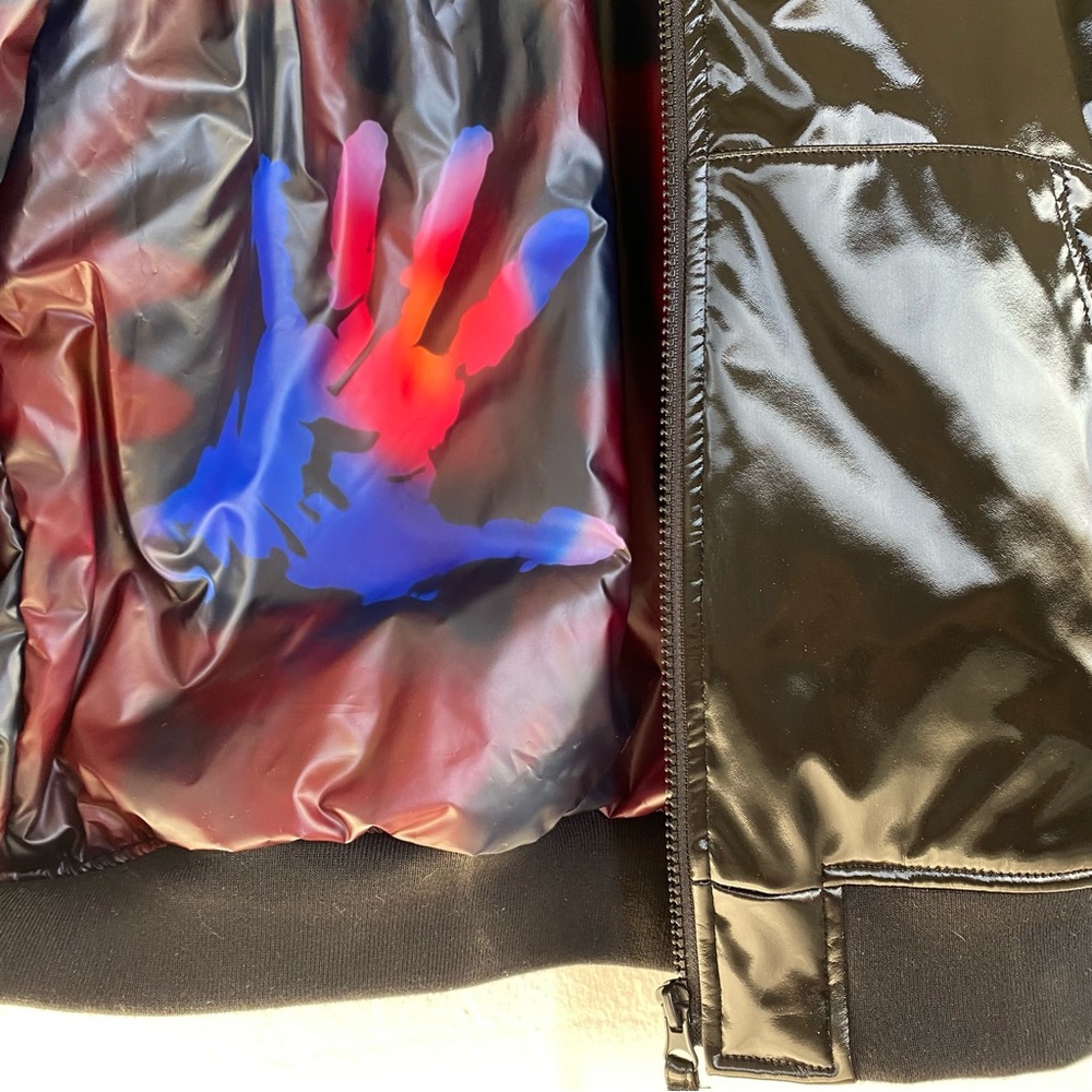 Cash App Mood Bomber Jacket Patented Black Full Zip Thermal Lining NWT Rare - Picture 8 of 8